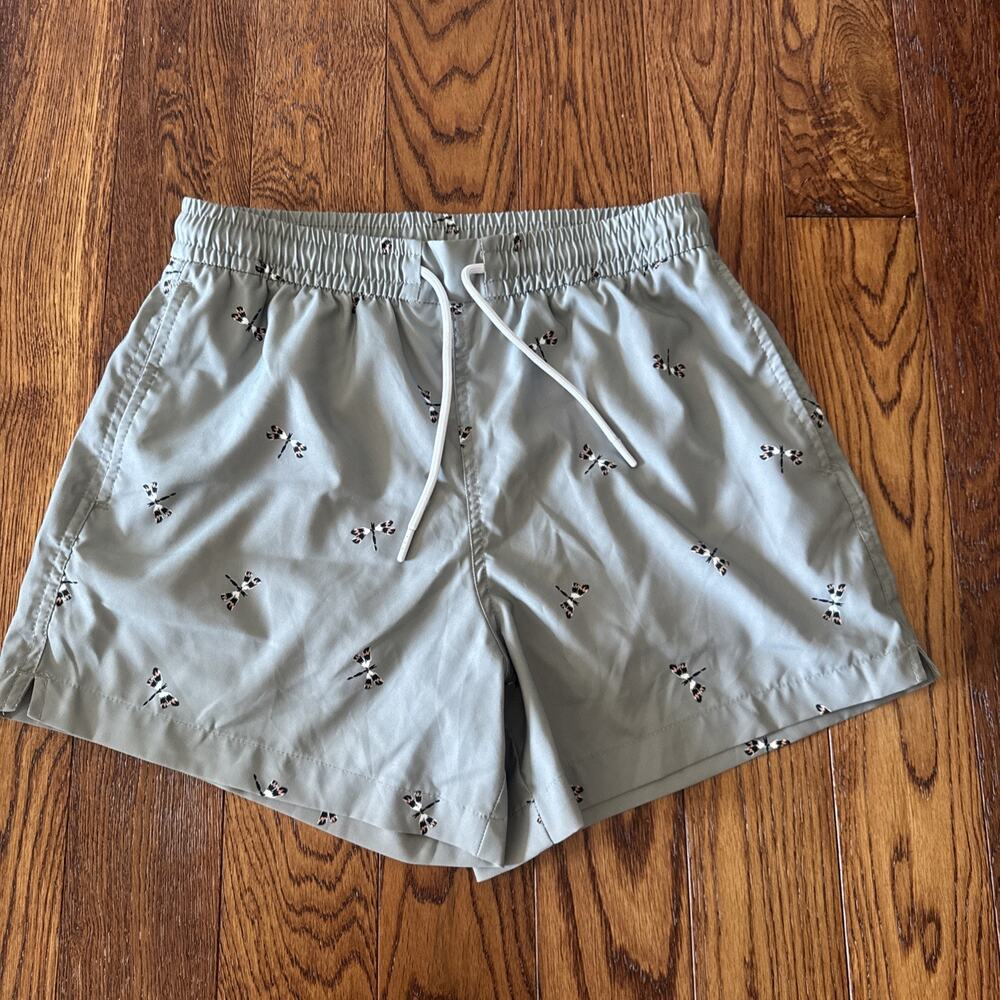 Abercrombie & Fitch Men's XS Relaxed Stretch Lined Swim Trunks Dragonfly Pockets